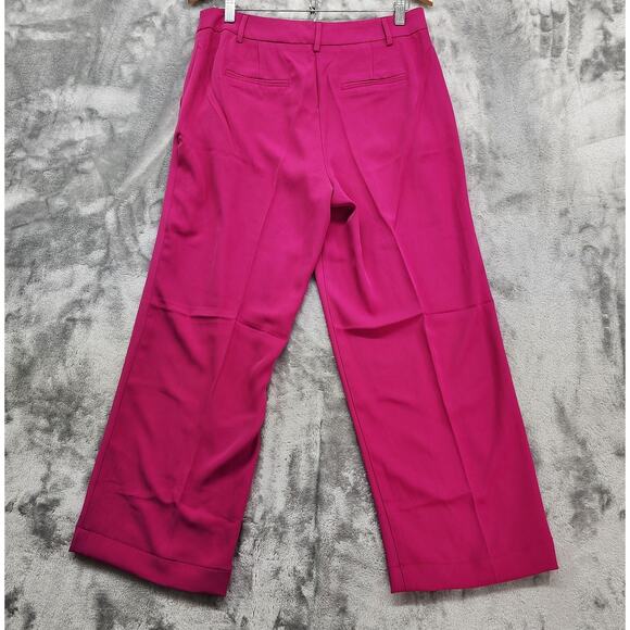 Soho Apparel Pants Womens 6 Pink High Rise Crop Wide Leg Flowy Preppy Office - Picture 2 of 10